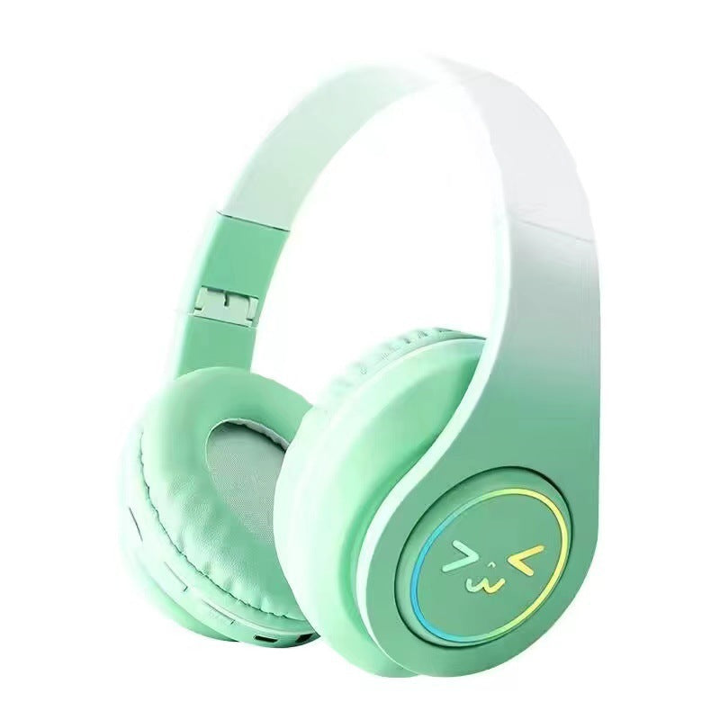 [New] cross-border B39 gradient color Bluetooth headset subwoofer colorful luminous wireless head-mounted headset factory