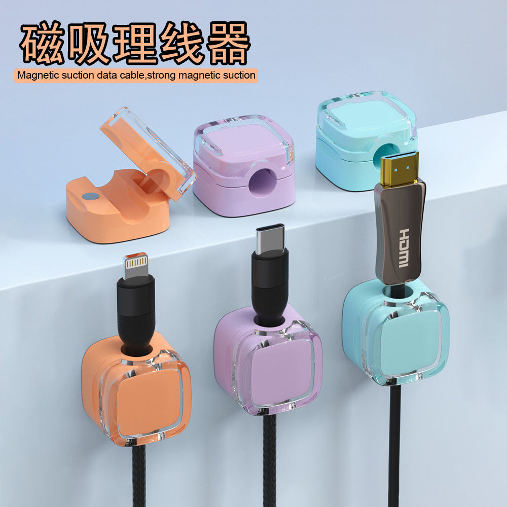 Cross-border magnetic stickers cord manager buncher data cable storage power cord wire holder wire buckle cable Winder