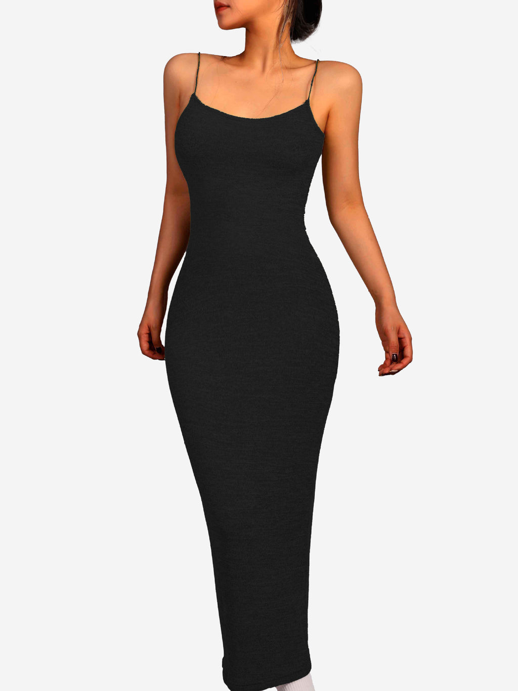 Summer new solid color women's slim fit dress round neck hip spaghetti straps European and American style hot girl sexy dress women