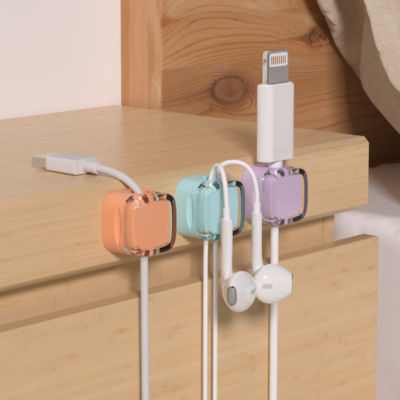 Cross-border magnetic stickers cord manager buncher data cable storage power cord wire holder wire buckle cable Winder