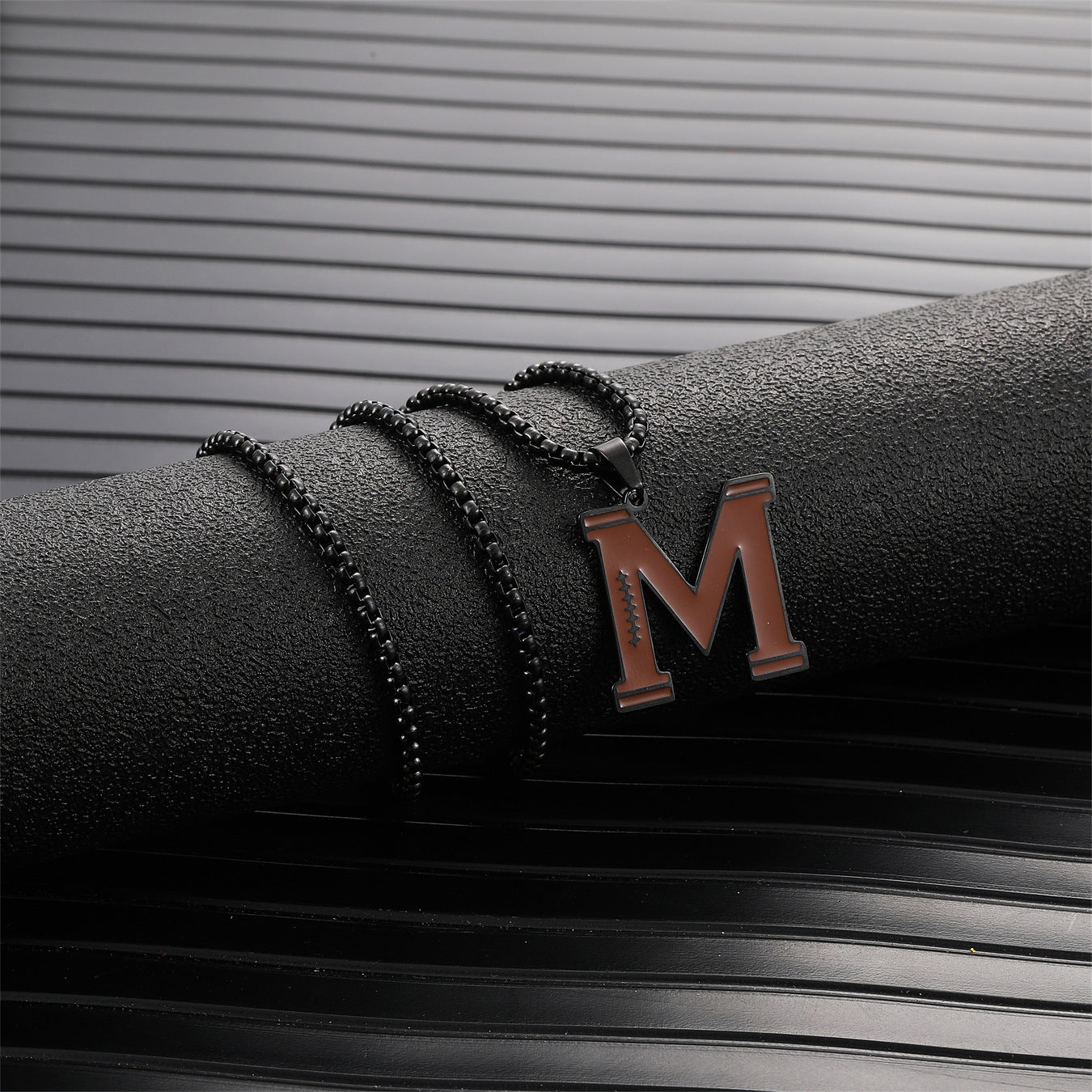 Cross-border hot selling rugby initial letter A- Z pendant necklace stainless steel letter pendant necklace party gift