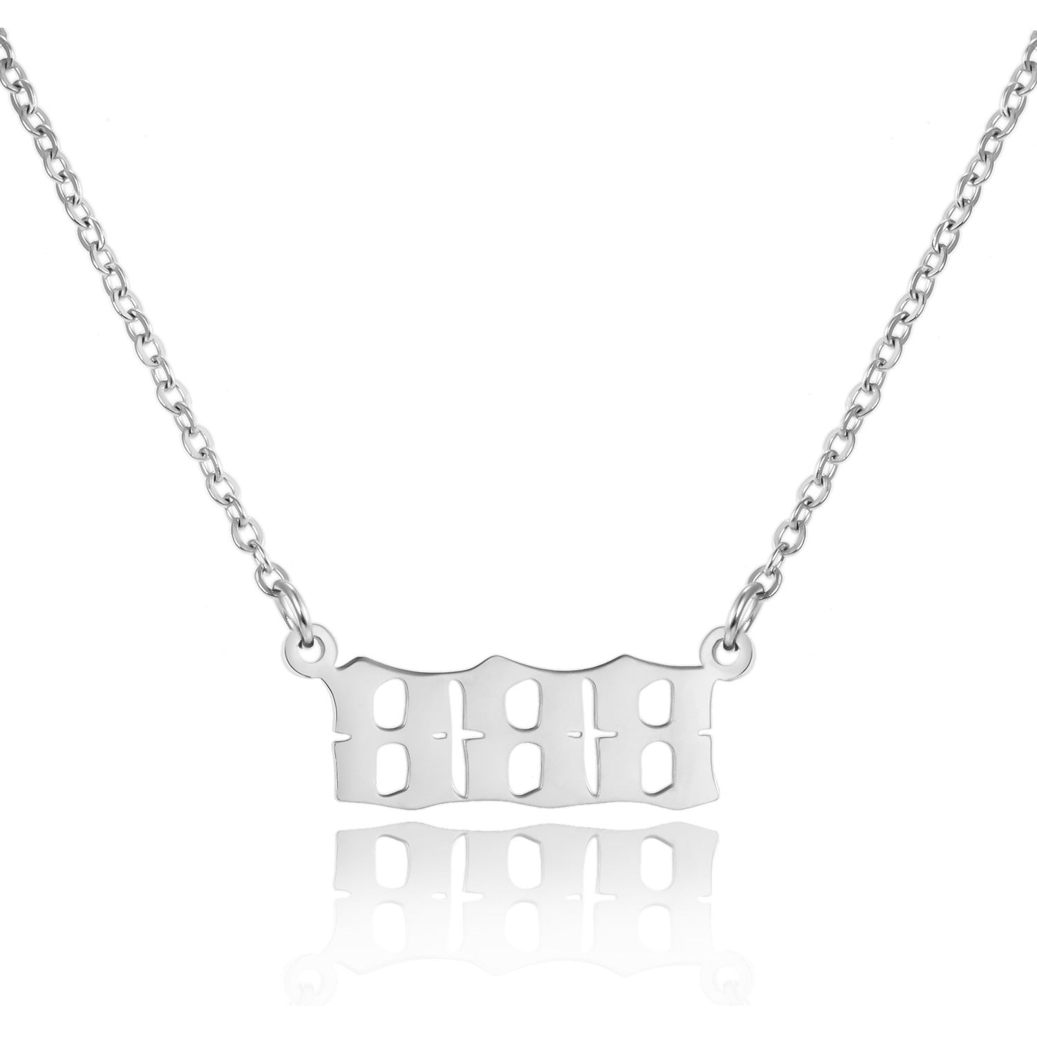 Europe and America cross border hot personalized titanium steel angel digital pendant necklace women's non-fading pendant New Accessories Wholesale