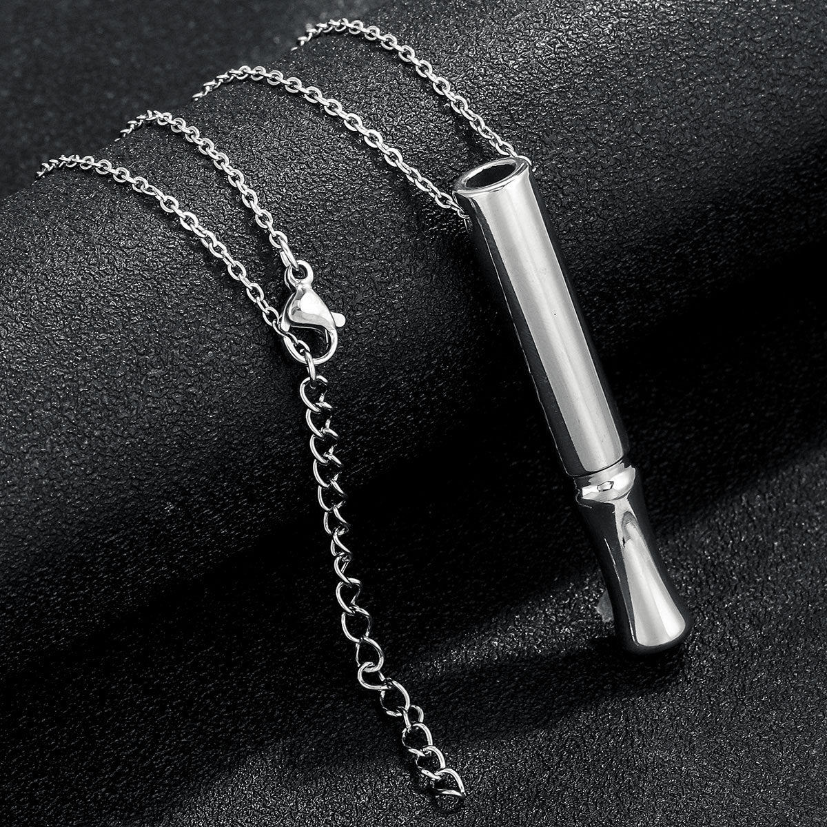 Stainless Steel Meditation Whistle Necklace Titanium Pendant