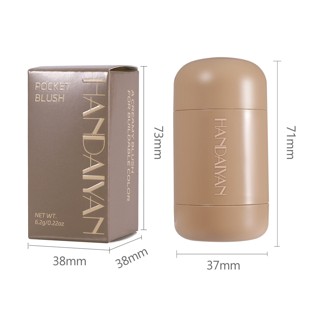 Exclusive for cross-border blush stick natural 6-color matte handaiyan portable lip and cheek dual-use Blush Blush Stick