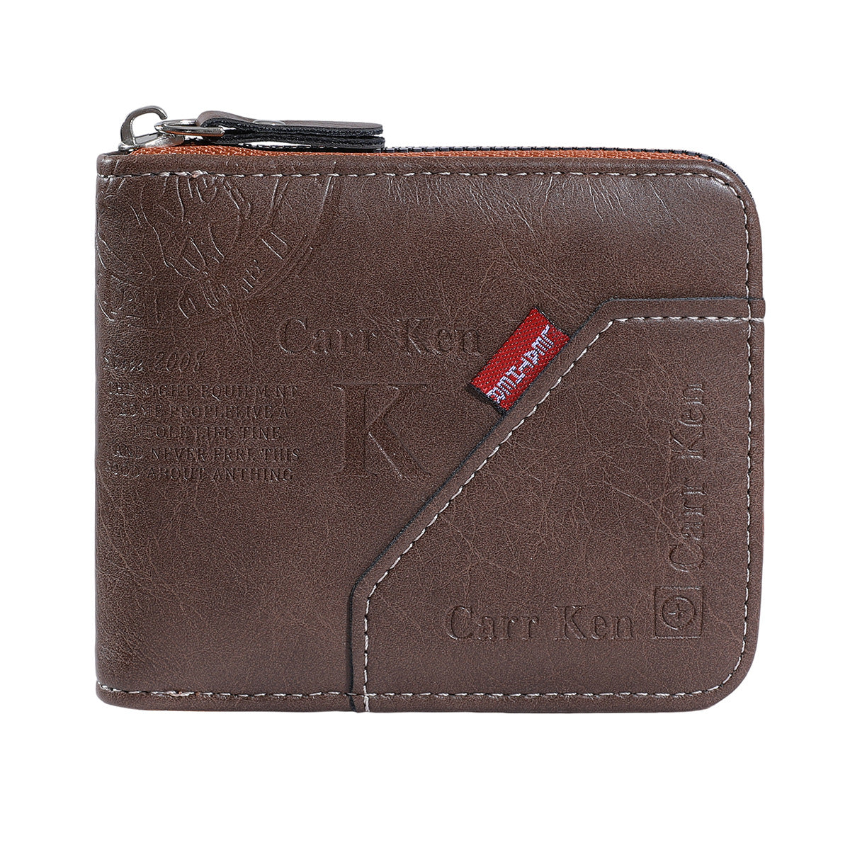 Cross-Border Men's wallet short European and American stitching zipper wallet multi-function hinge letter Coin Purse wallet