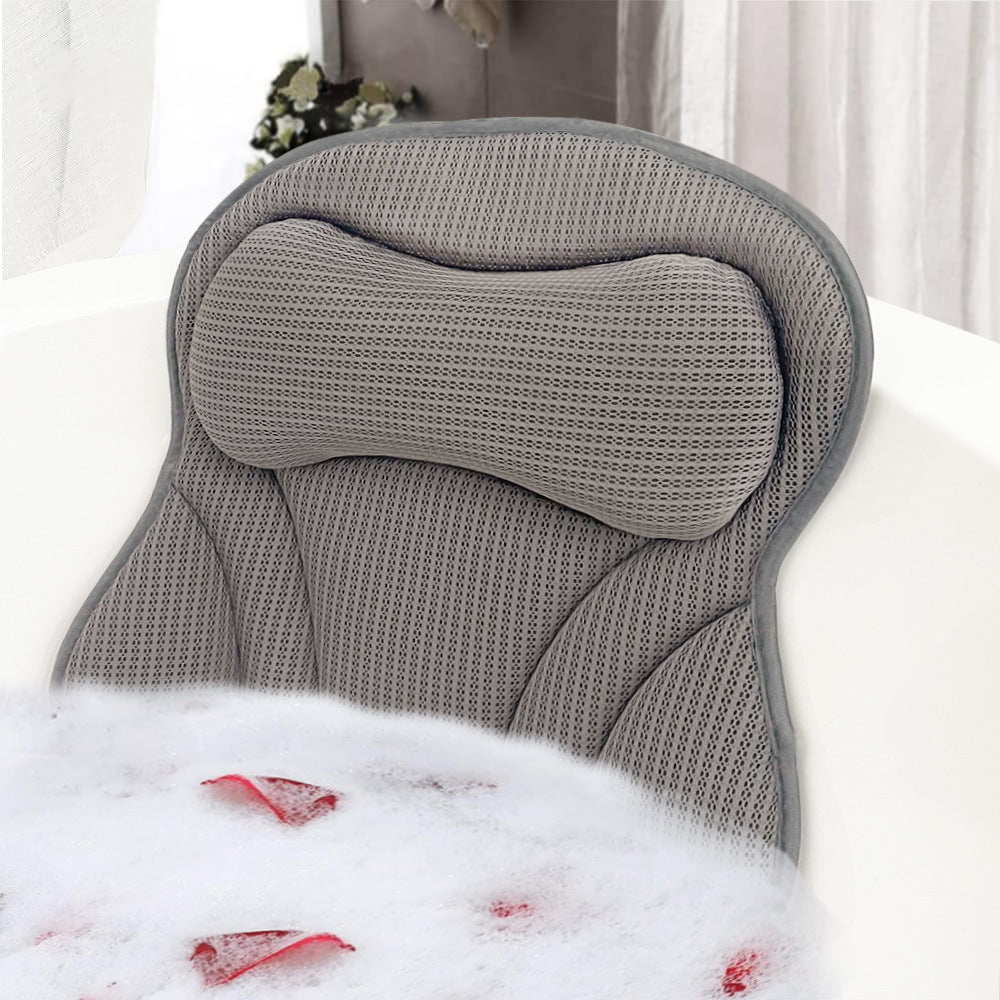 Cross-border direct sales butterfly bathtub pillow pillow with suction cup hook breathable bathroom pillow bath quick-drying pillow
