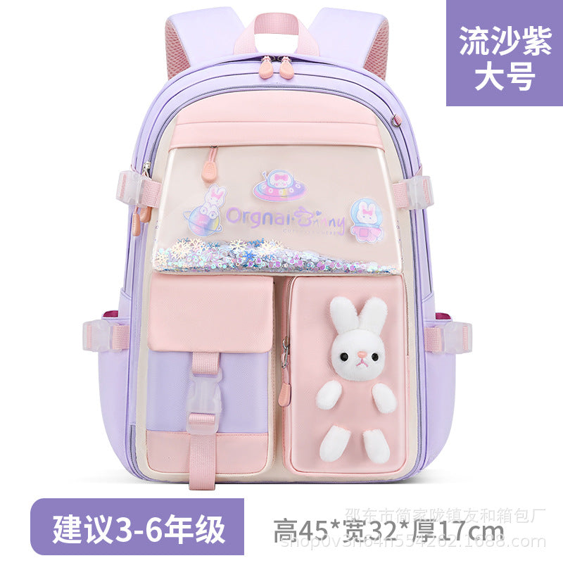 Cross-border bag new primary school student schoolbag lightweight backpacks women's backpack children's backpack wholesale bag leather bag