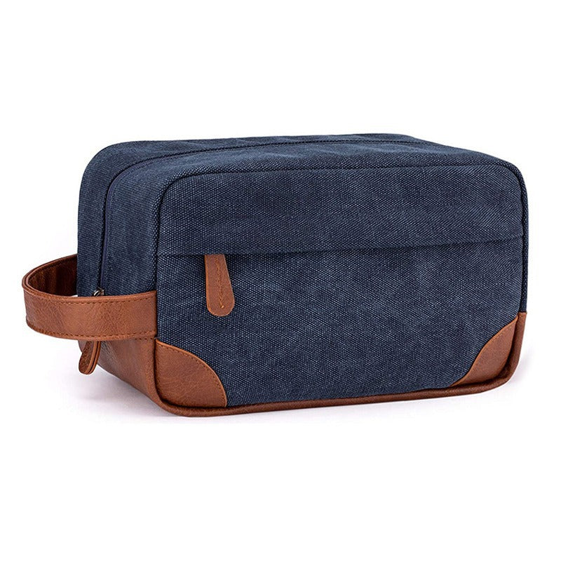 12-inch washed canvas European-style retro men's toiletry bag cross-border hot multi-functional portable cosmetic bag customizable