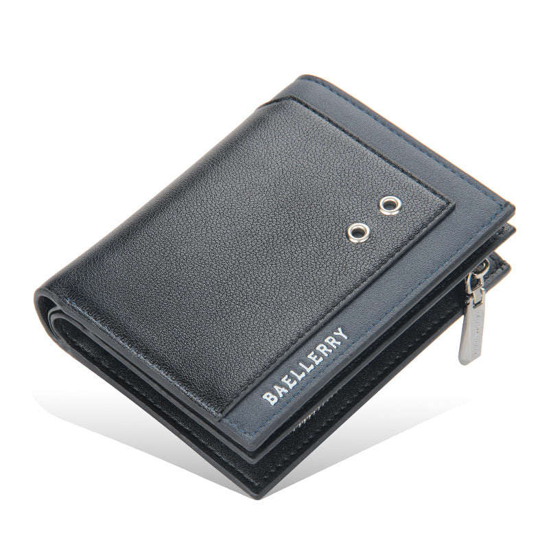 Men's wallet short baellerry cross-border business hasp zipper card holder vertical coin purse hot sale