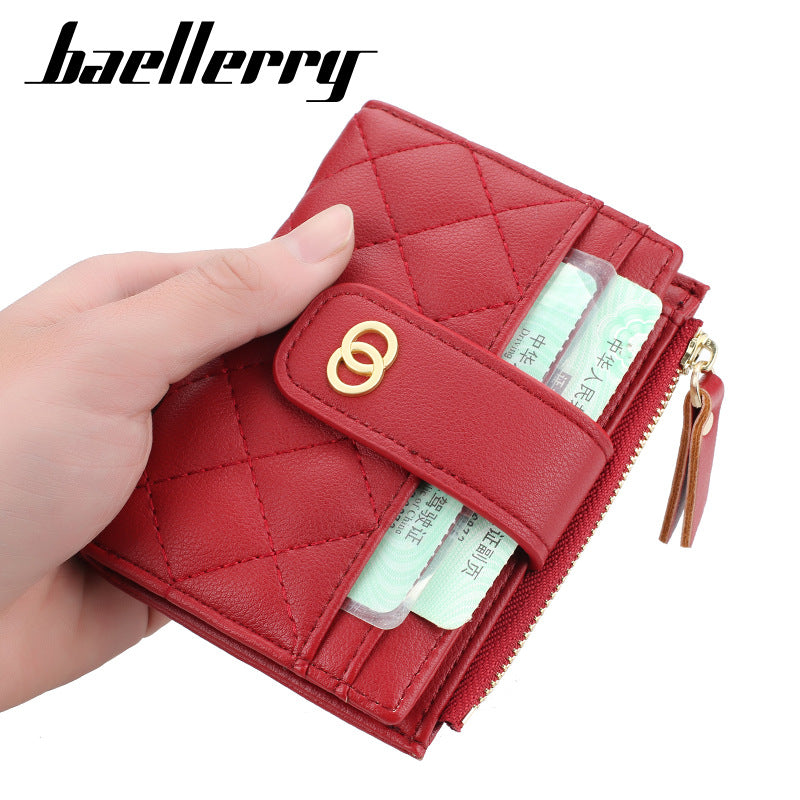 Women's short wallet baellerry zipper small wallet Korean new driving license holder vertical coin purse women