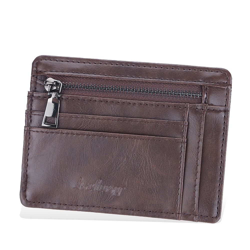 baellerry new card holder men thin section zipper multiple card slots bank card multi-function card holder cross-border card clamp men