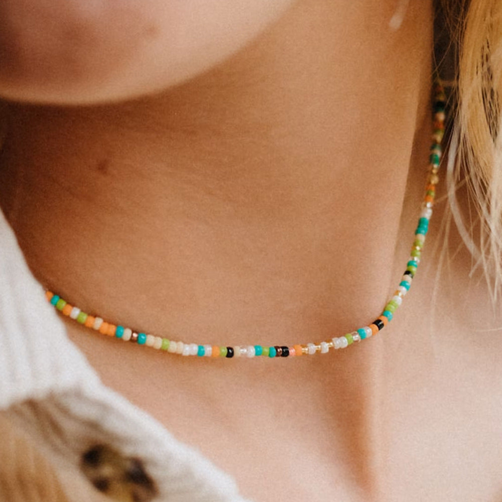 European and American Beach Style Shell Bead Pendant Single Layer Necklace