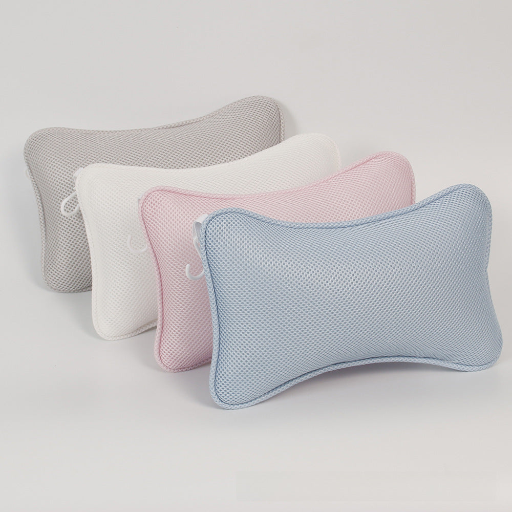 Cross-border direct sales butterfly bathtub pillow pillow with suction cup hook breathable bathroom pillow bath quick-drying pillow