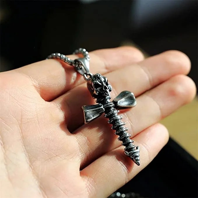 European and American stainless steel geometric pendant necklace