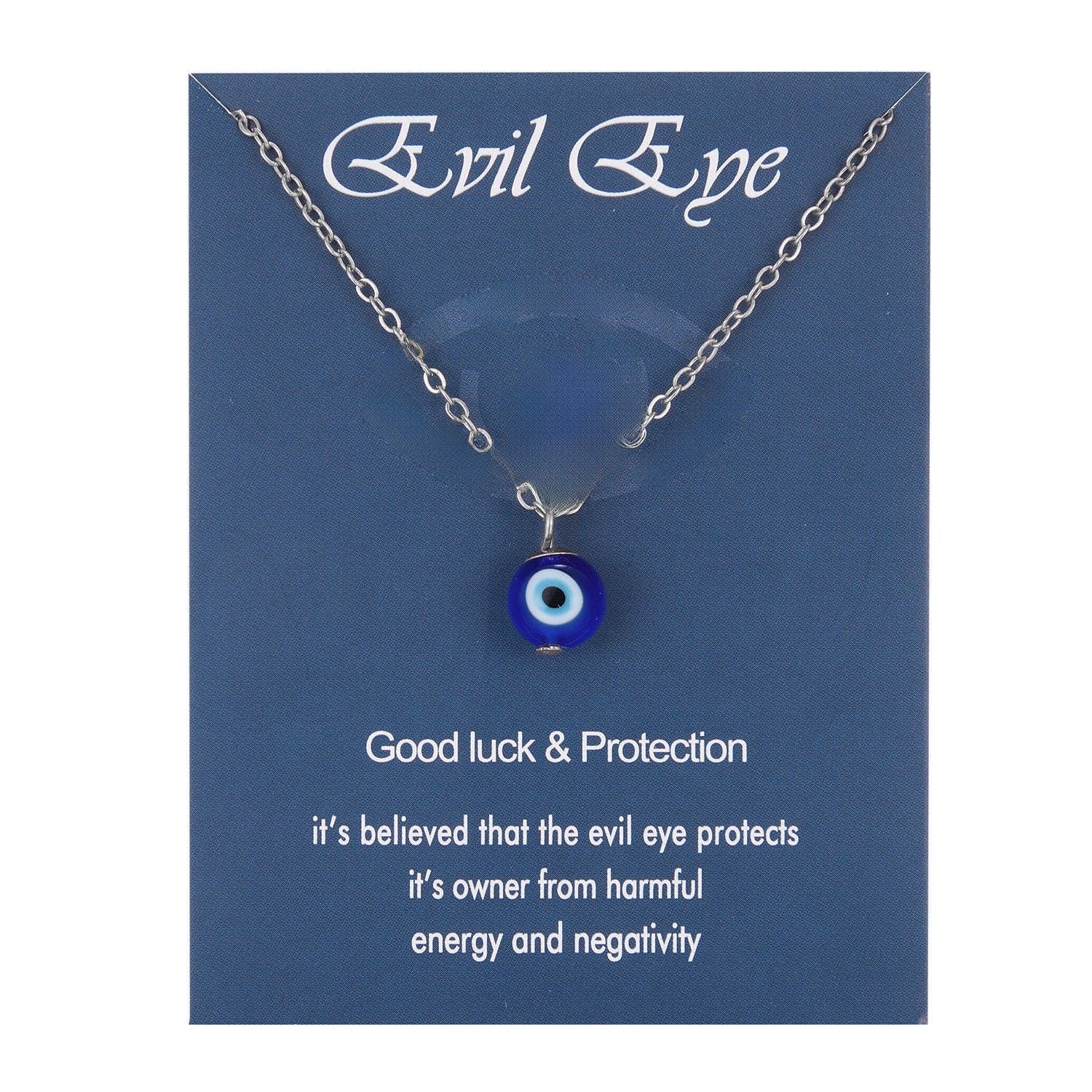 Europe and America cross border new Devil's Eye pendant card necklace all-match three-sided glass eyes pendant ornaments wholesale