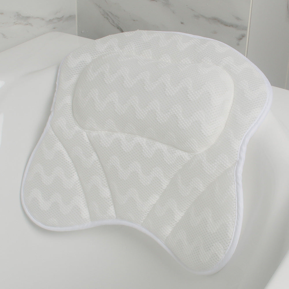 Cross-border direct sales butterfly bathtub pillow pillow with suction cup hook breathable bathroom pillow bath quick-drying pillow