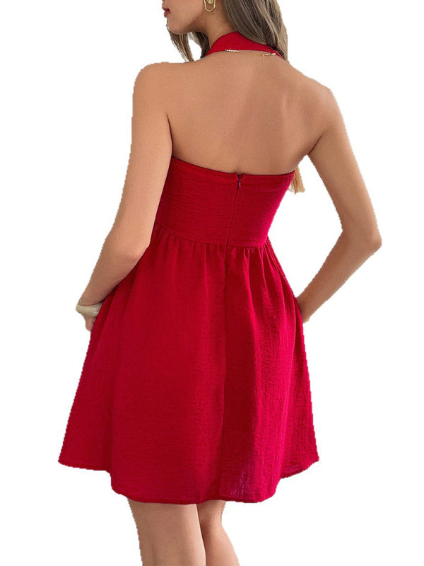 Elegant halterneck short dress