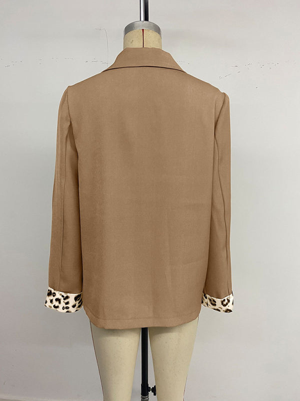New retro leopard print commuter suit jacket