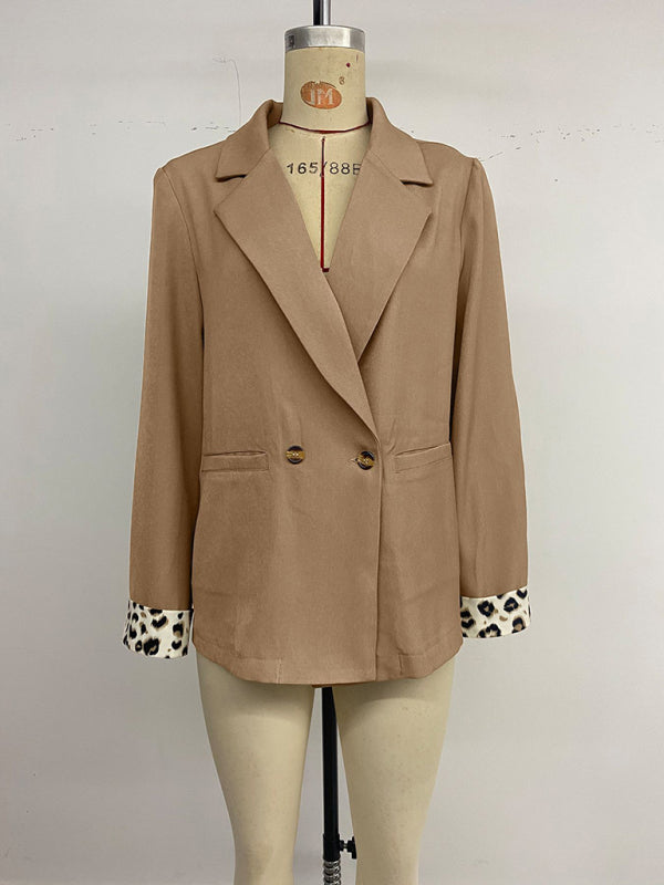 New retro leopard print commuter suit jacket