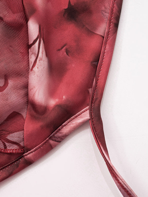 Women's Fashion Halter Neck Sexy Slim Fit Ruffle Dress