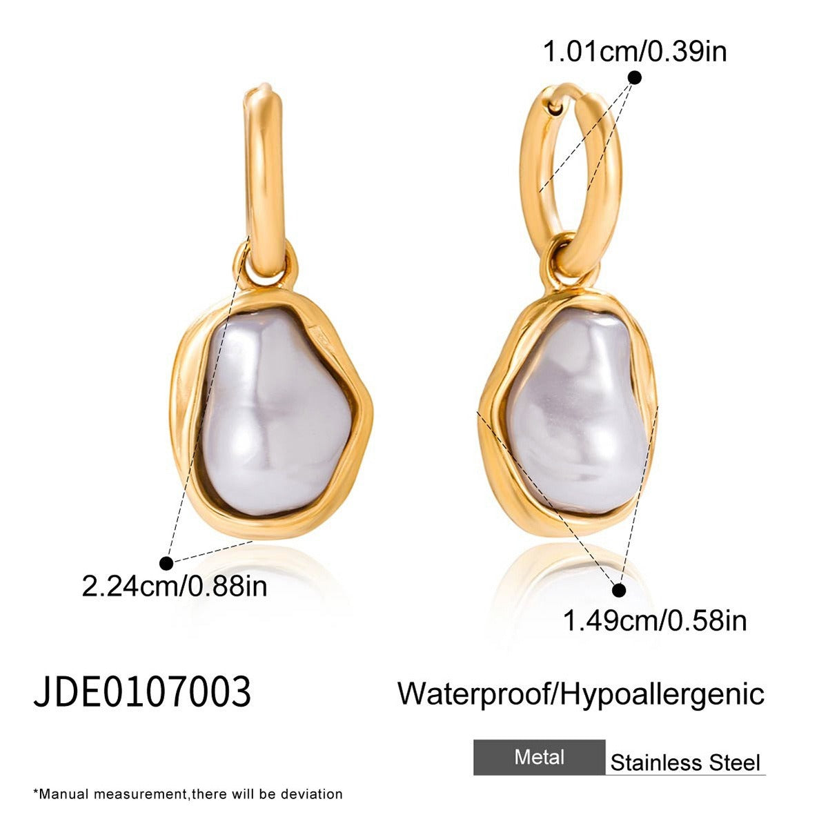 Stainless Steel Imitation Pearl Earrings