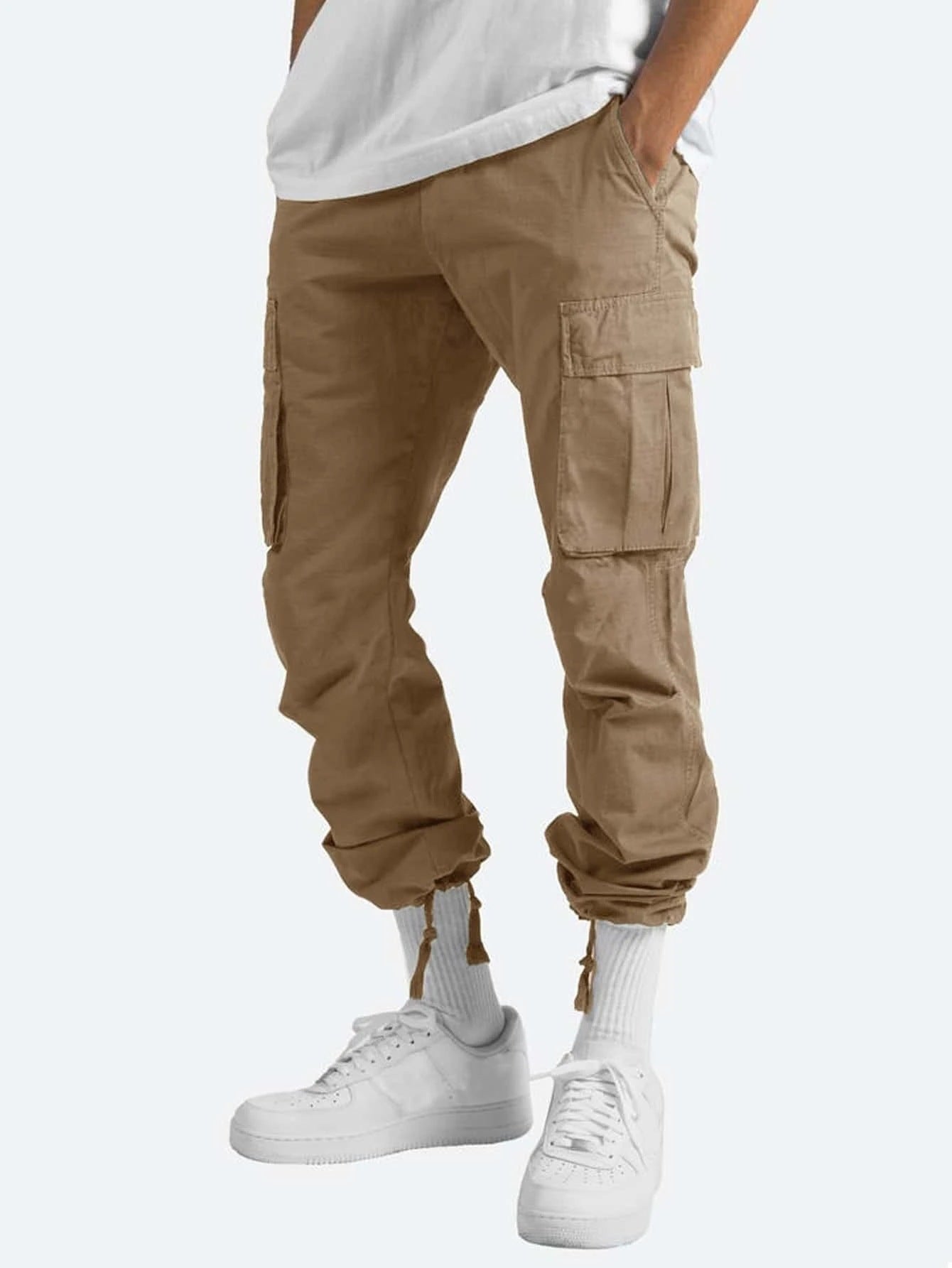 Multi-Pocket Casual Drawstring Pants