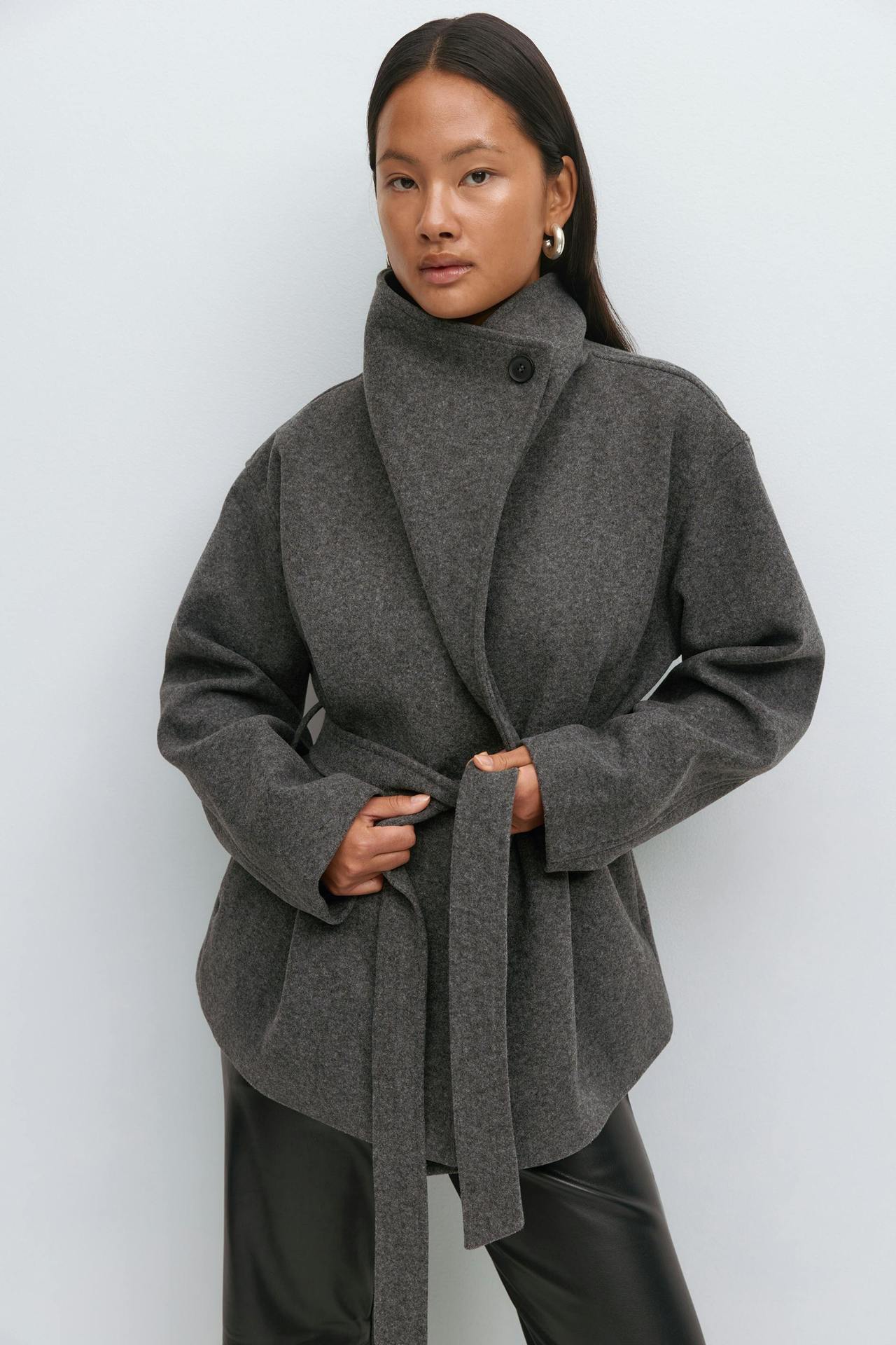 Vertical Collar Double-Face Coat