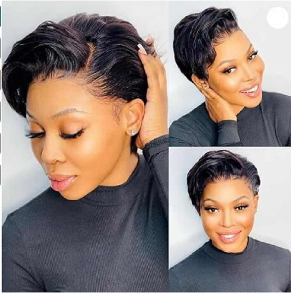 Black Short Hair Wave Head