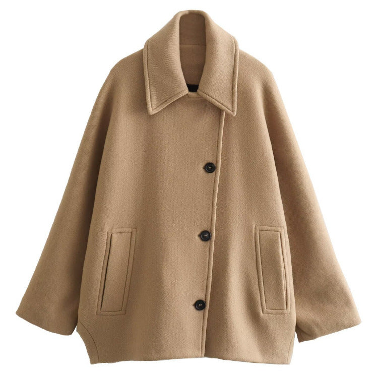 Lapel Loose Woolen Coat