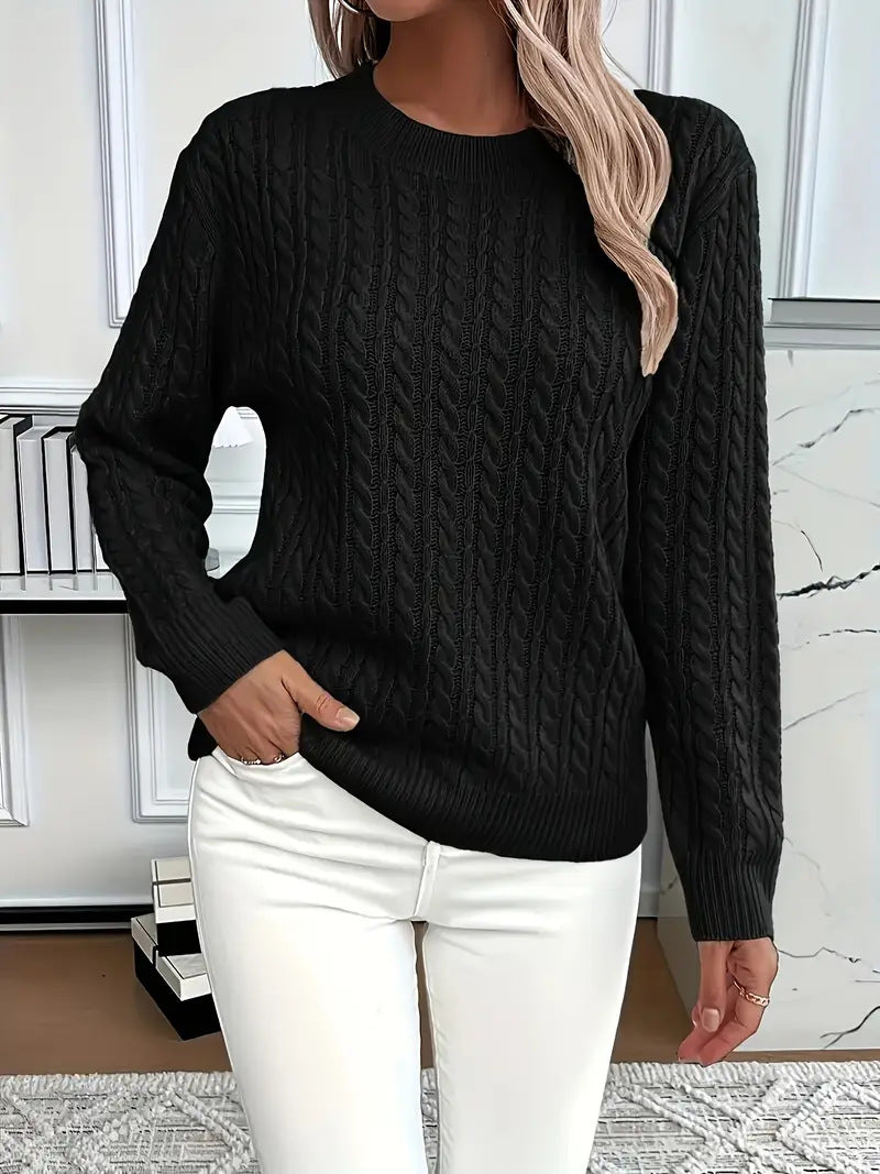 Round Neck Twist Sweater