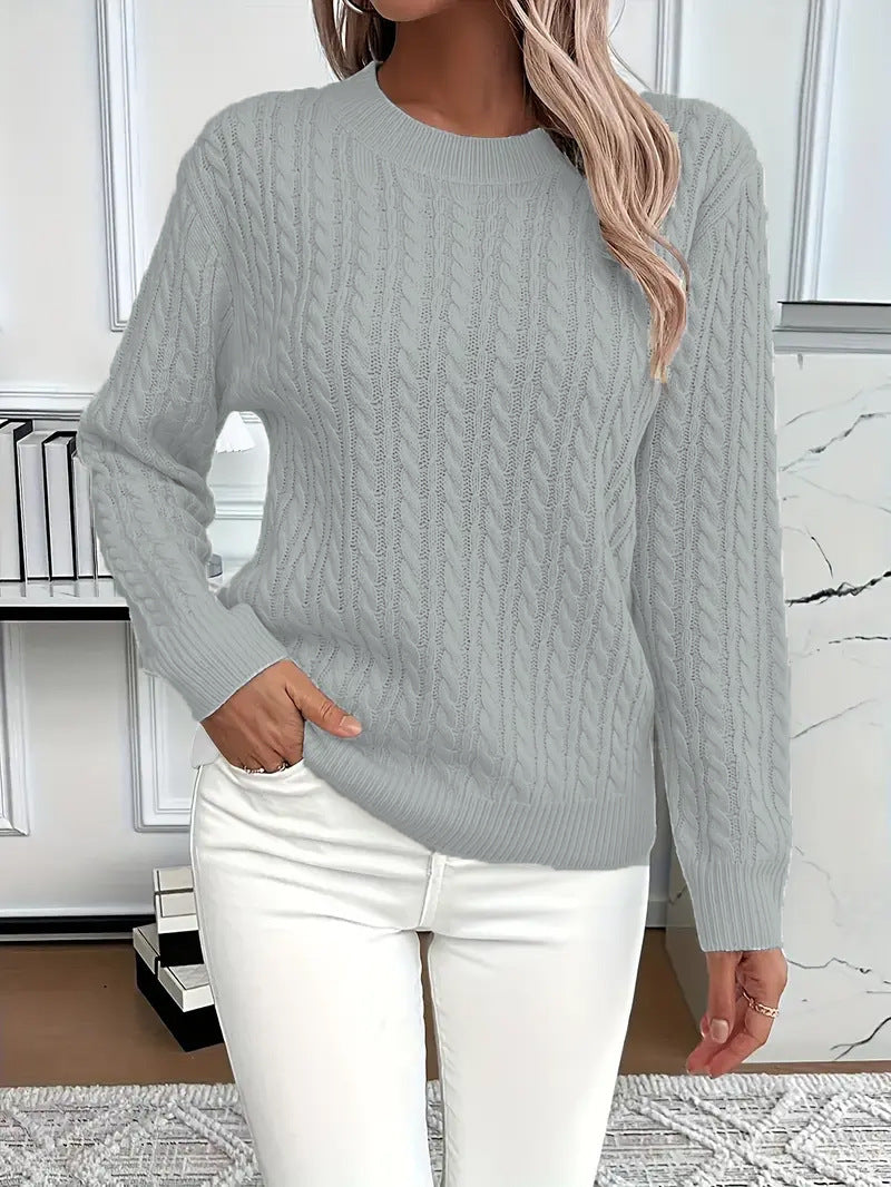 Round Neck Twist Sweater