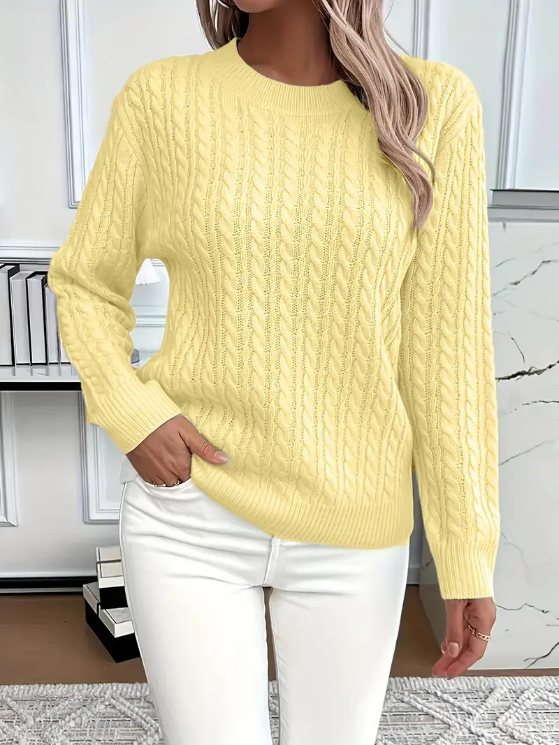 Round Neck Twist Sweater