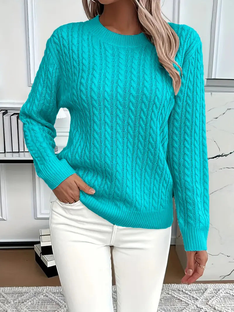 Round Neck Twist Sweater