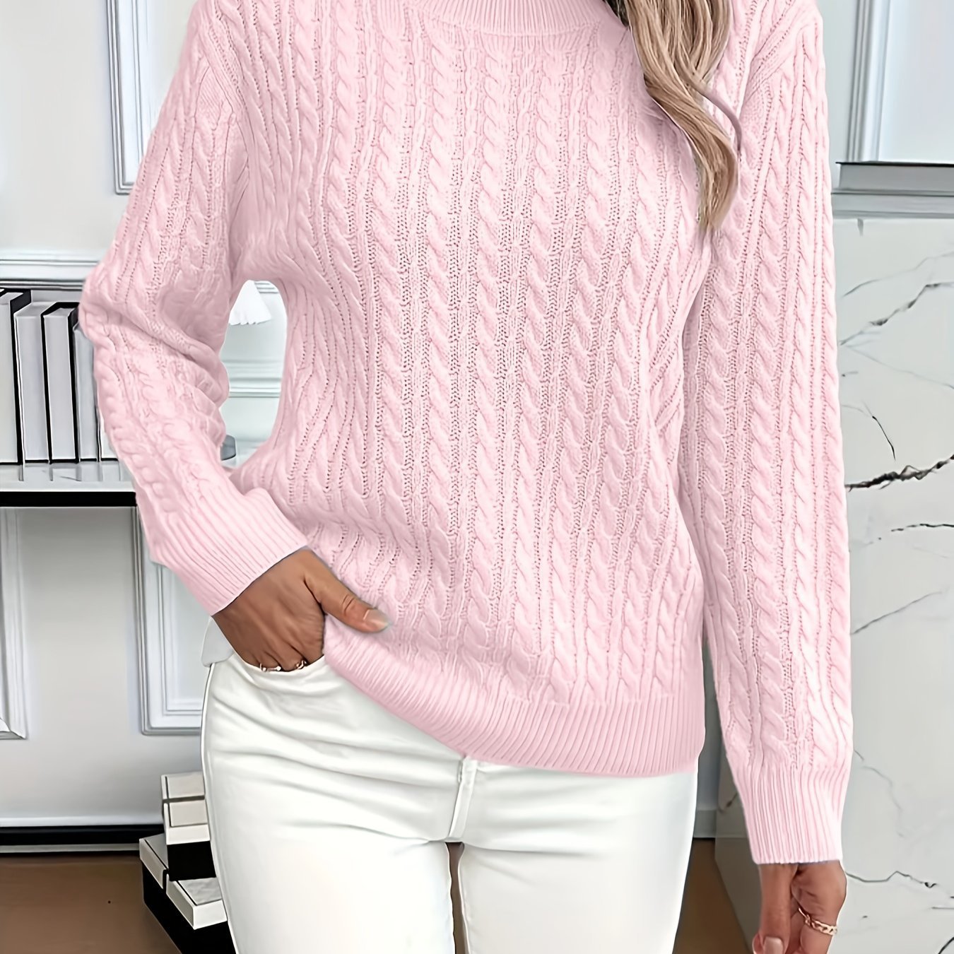 Round Neck Twist Sweater