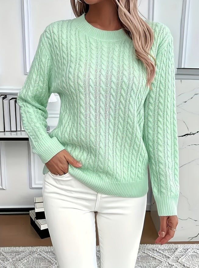 Round Neck Twist Sweater