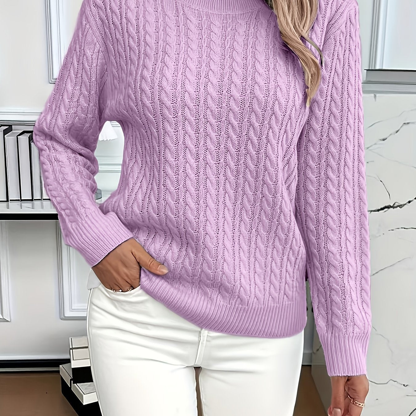 Round Neck Twist Sweater