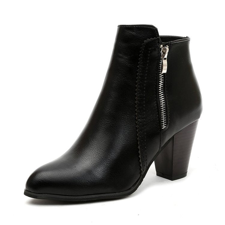 Thick Side Zip Martin Boots