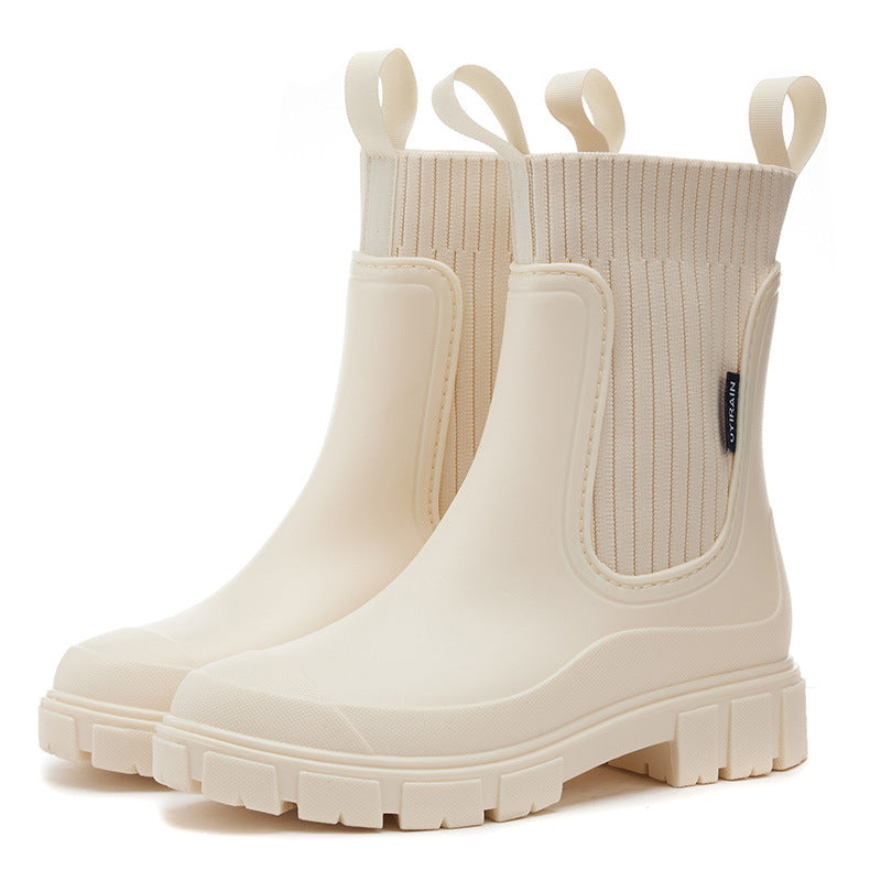 Mid-barrel waterproof mid-barrel rain boots