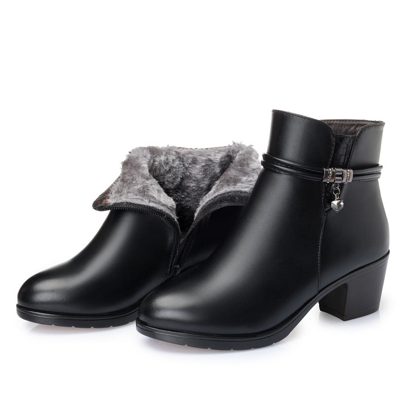 Women'S Boots Thick Heel Cotton Shoes