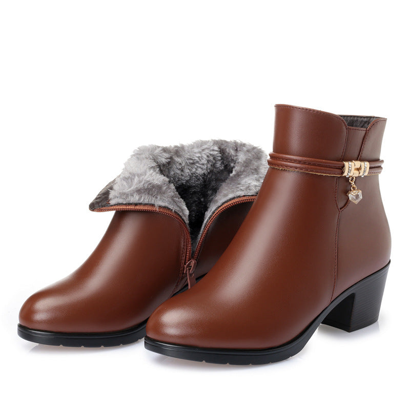Women'S Boots Thick Heel Cotton Shoes