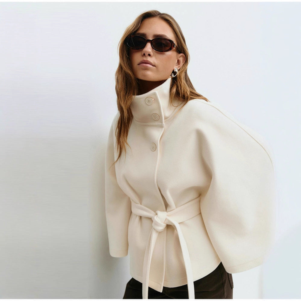 Women'S Strap Button Jacket Coat