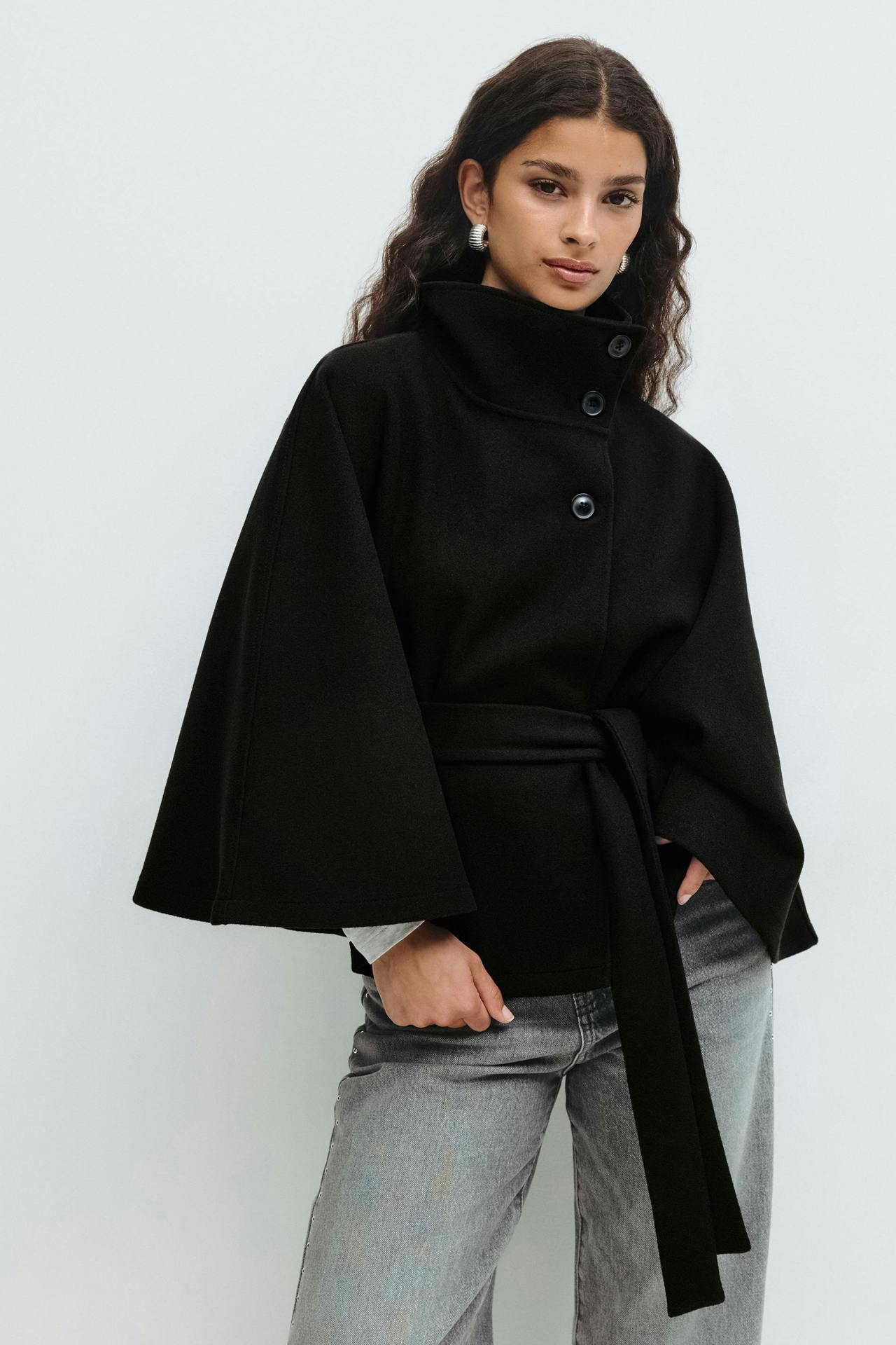 Women'S Strap Button Jacket Coat