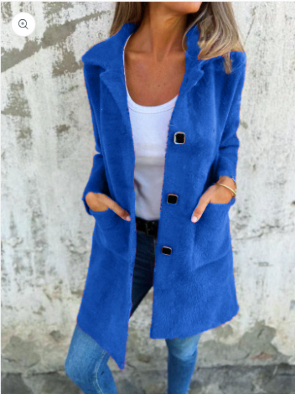 Women's Solid Color Lapel Mid-length Coat
