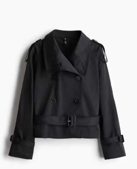 Double-breasted trench coat short coat