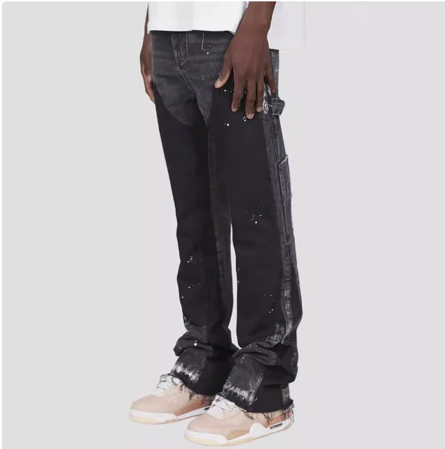 Flare Denim Straight Trousers