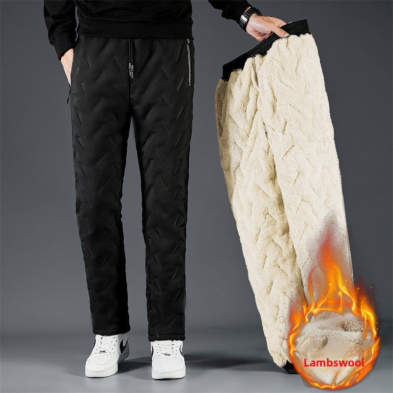 Men'S Fleece-Lined Thickened Cotton Pants