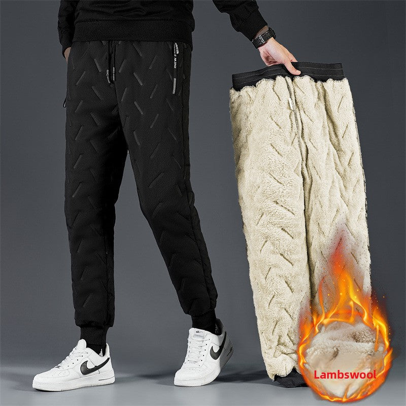 Men'S Fleece-Lined Thickened Cotton Pants