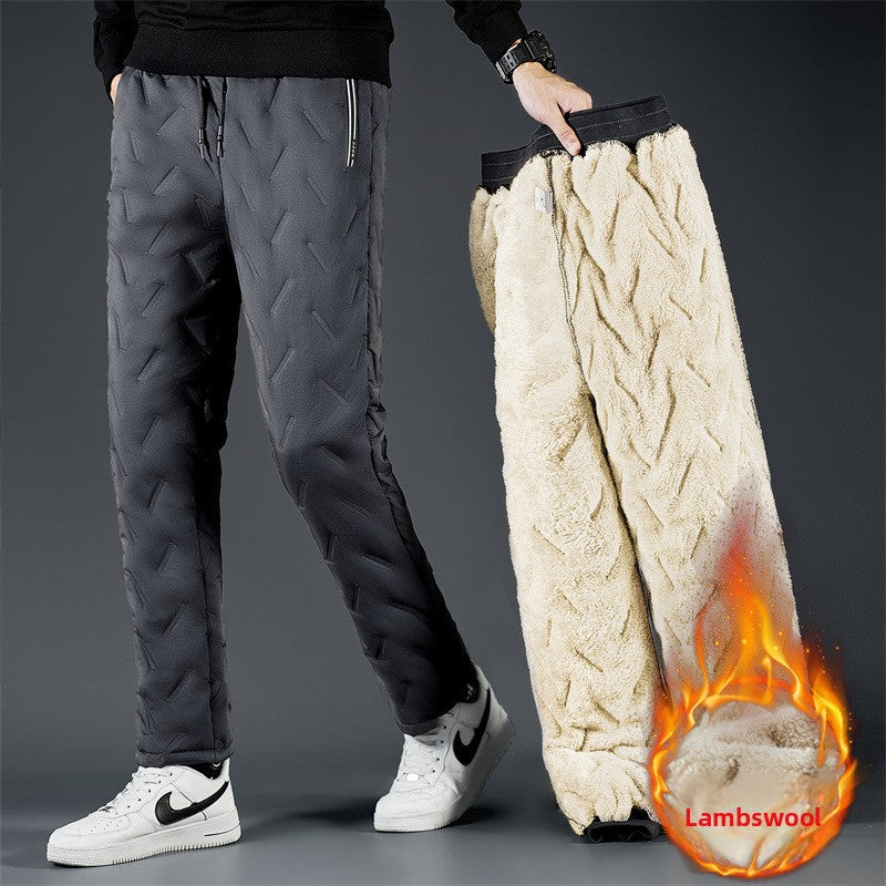 Men'S Fleece-Lined Thickened Cotton Pants