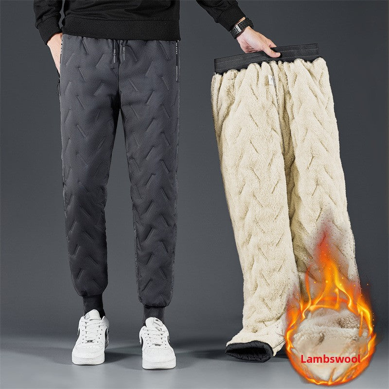 Men'S Fleece-Lined Thickened Cotton Pants